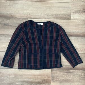 Cato Plaid Blazer Hook Front Preppy Academia Tartan Jacket Women’s M